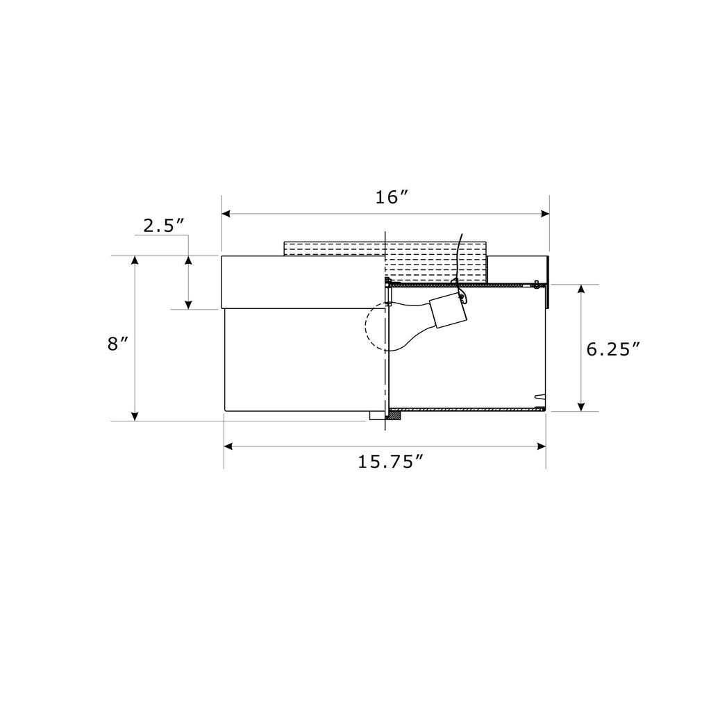 Crystorama Grayson 16'' Flush Mount - Product Dimensions