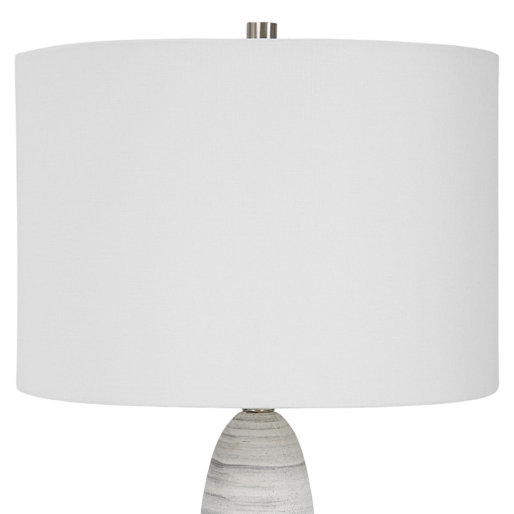 Village Boho Matte White Table Lamp - Modern Ceramic Lighting- Alternate Image