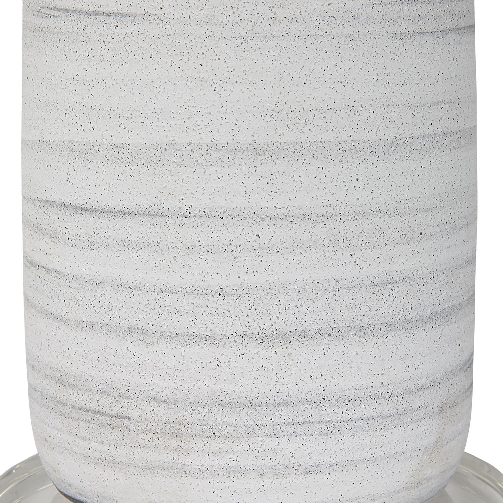 Village Boho Matte White Table Lamp - Modern Ceramic Lighting- Alternate Image