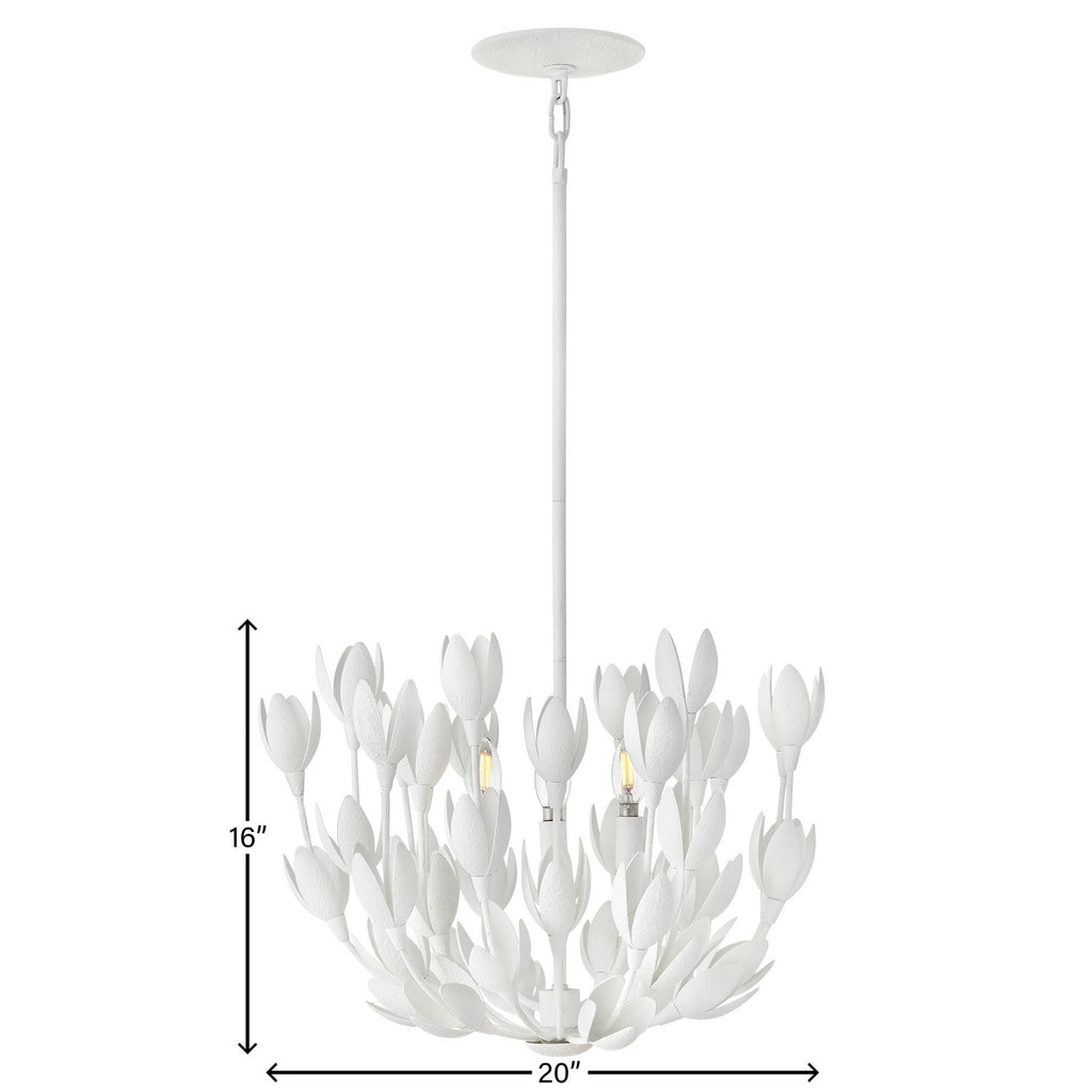 30011TXP Flora 3 Light Convertible Pendant / Semi Flush Mount|Dimensions Image