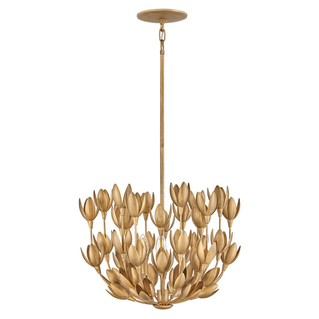 30011BNG Flora 3 Light Luxe Semi-Flush Mount Main Image