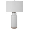 Rustic Ceramic Village Boho White Farmhouse Table Lamp- Alternate Image