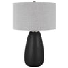 Twilight Table Lamp - Ceramic Base, Satin Black Glaze, Brushed Nickel Details- Alternate Image