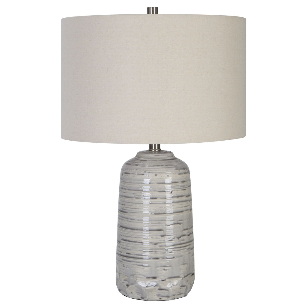 Village Boho Ivory Table Lamp - Ceramic Urn Base- Alternate Image