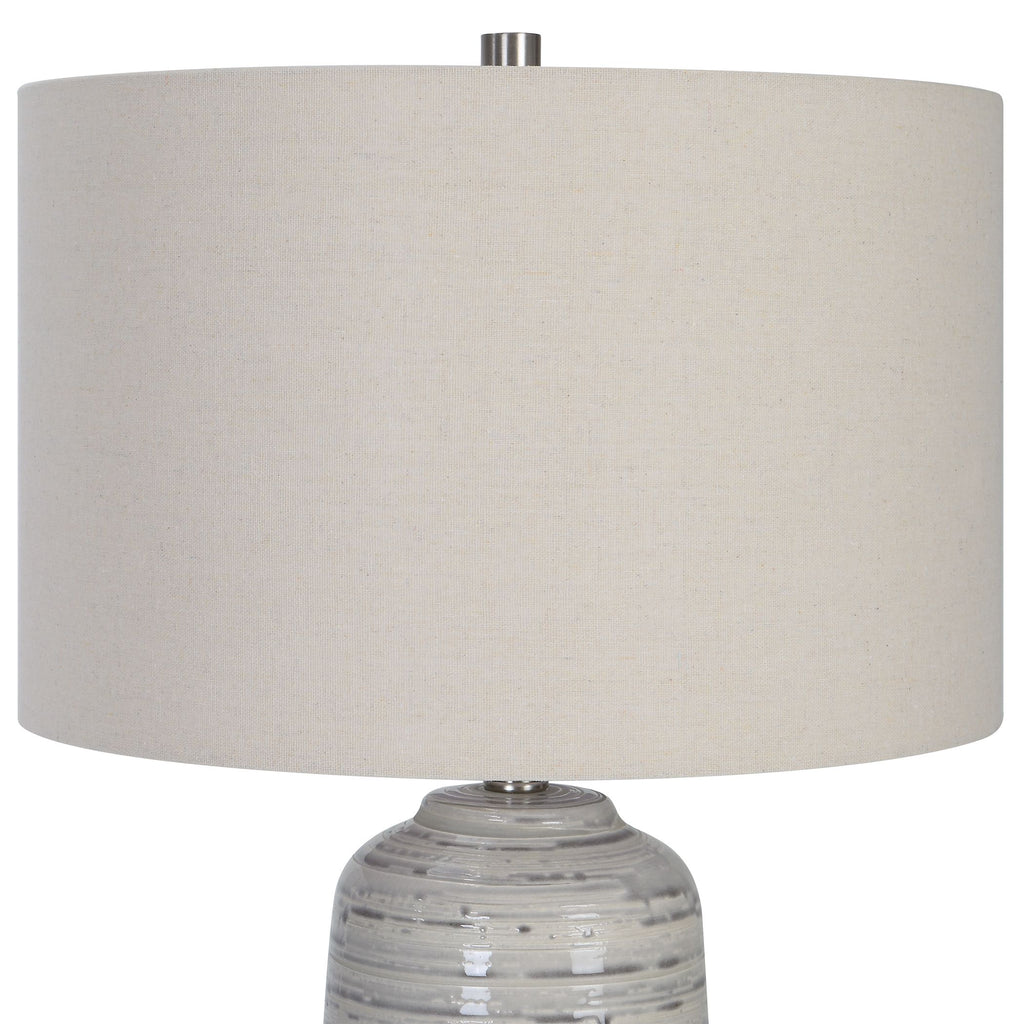 Village Boho Ivory Table Lamp - Ceramic Urn Base- Alternate Image