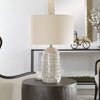 Village Boho Ivory Table Lamp - Ceramic Urn Base- Alternate Image