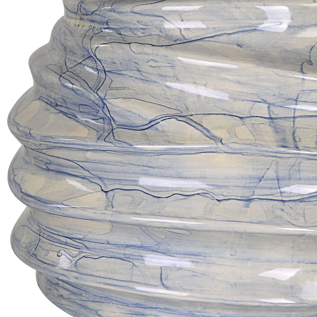 Contemporary Ceramic Lamp with Cobalt Blue Glaze- Alternate Image