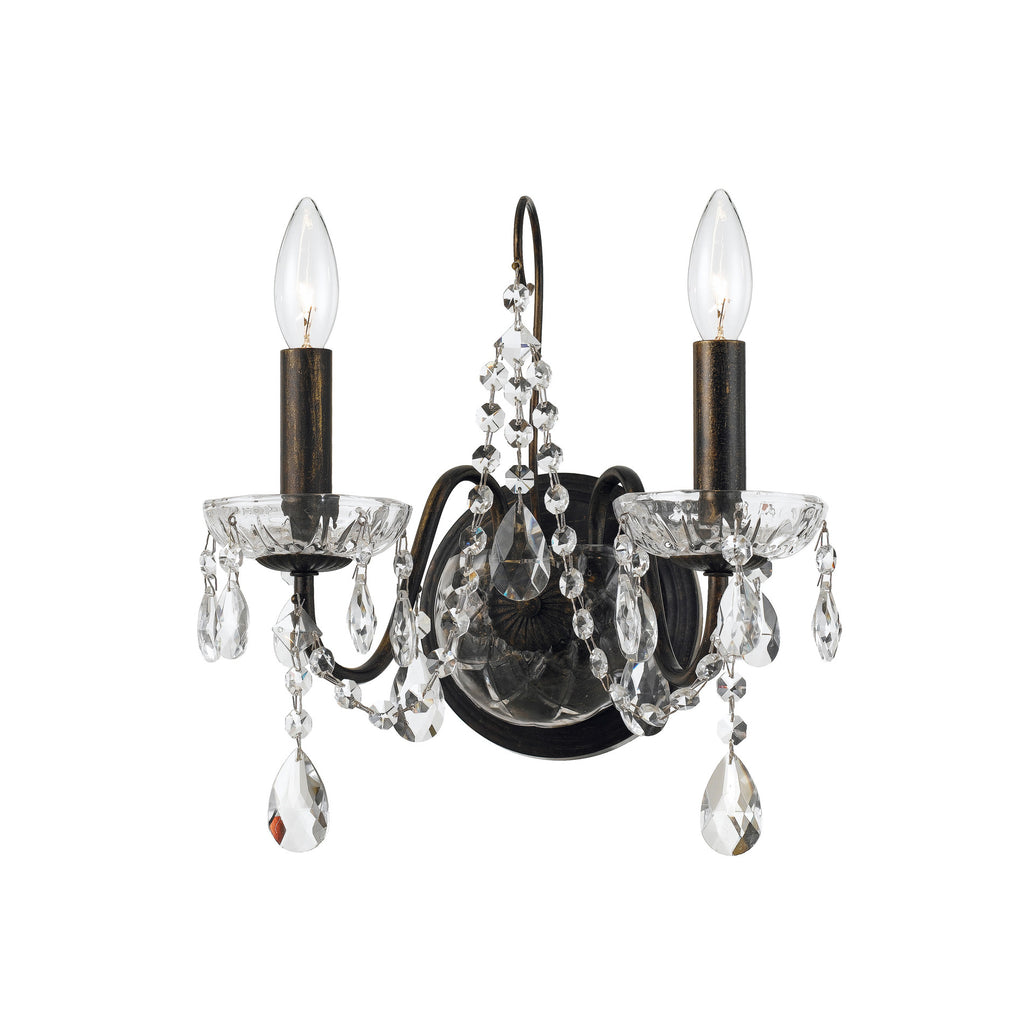 Crystorama Butler 14'' Sconce in English Bronze - Front View