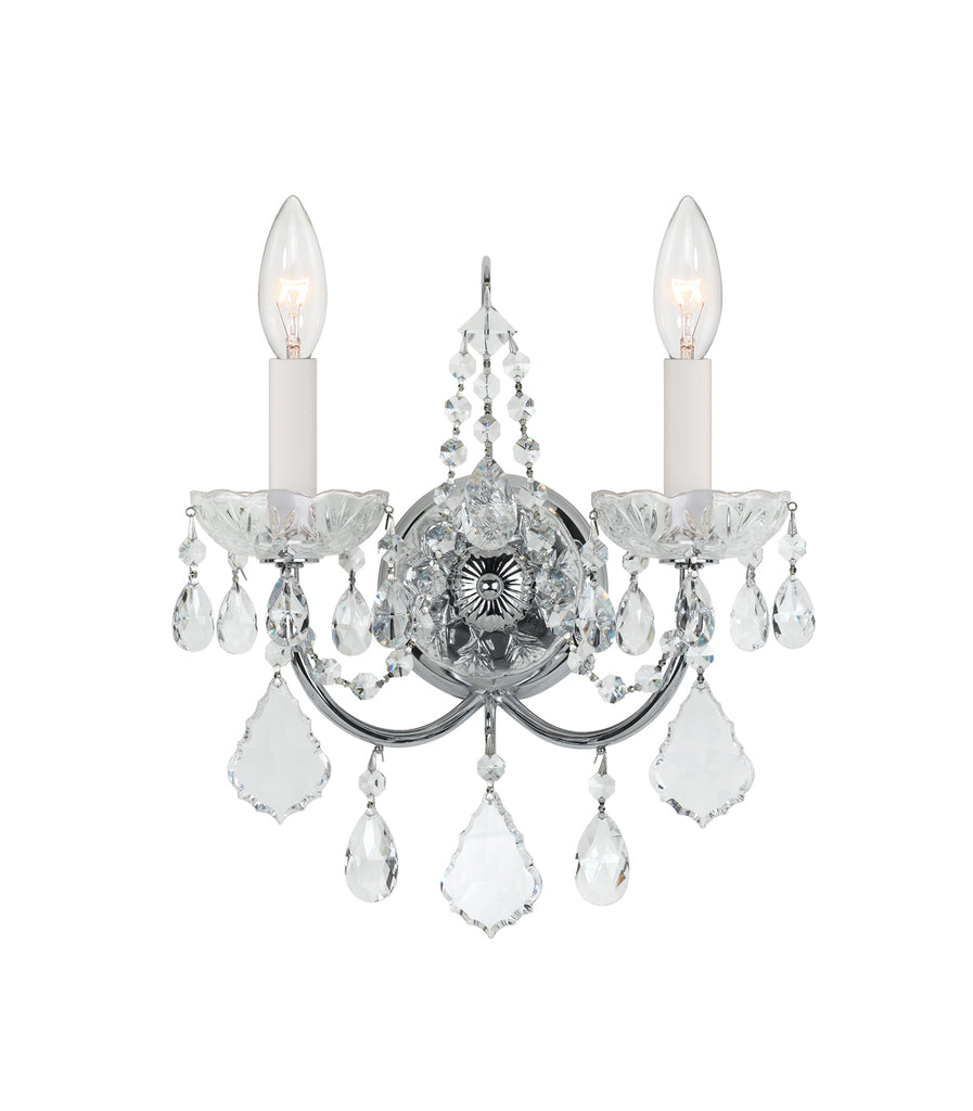 Crystorama Imperial 12'' Sconce in Polished Chrome - Front View