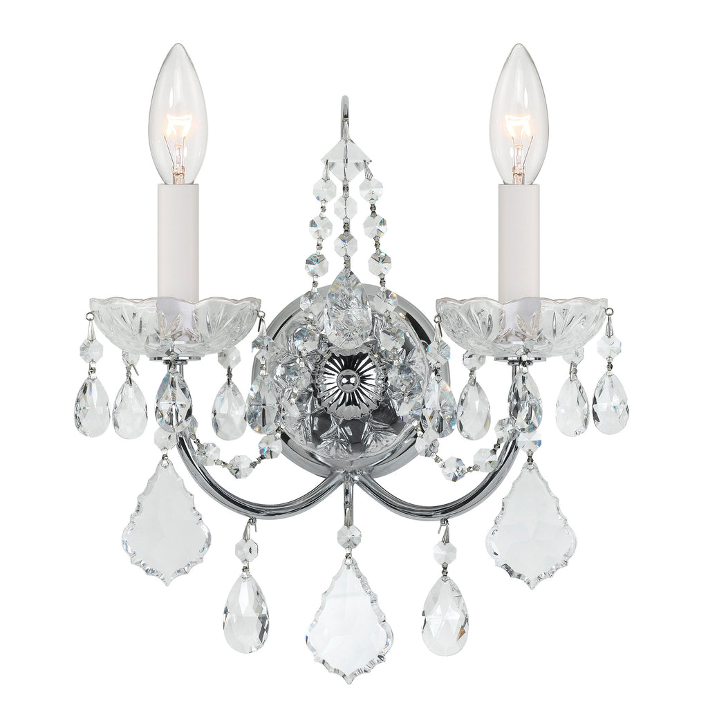 Crystorama-OPEN-BOX Imperial 2 Light Sconce in Polished Chrome - Front View