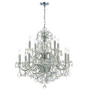 Crystorama Imperial 29.5'' Chandelier in Polished Chrome - Front View
