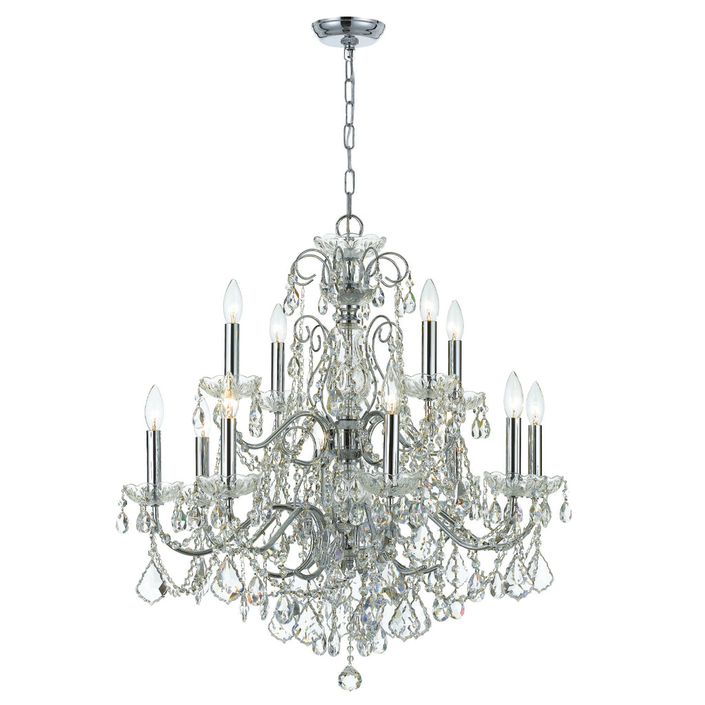 Crystorama Imperial 29.5'' Chandelier in Polished Chrome - Front View