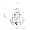 Crystorama Imperial 36.5'' Chandelier - Product Dimensions