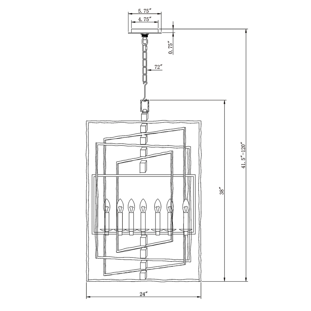 Crystorama Capri 24'' Chandelier - Product Dimensions