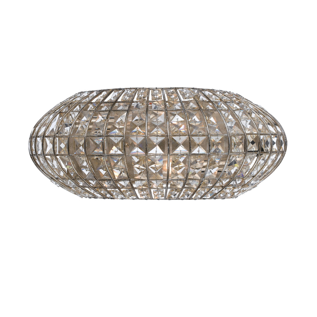 Crystorama Solstice 15" Sconce in Antique Silver - Front View