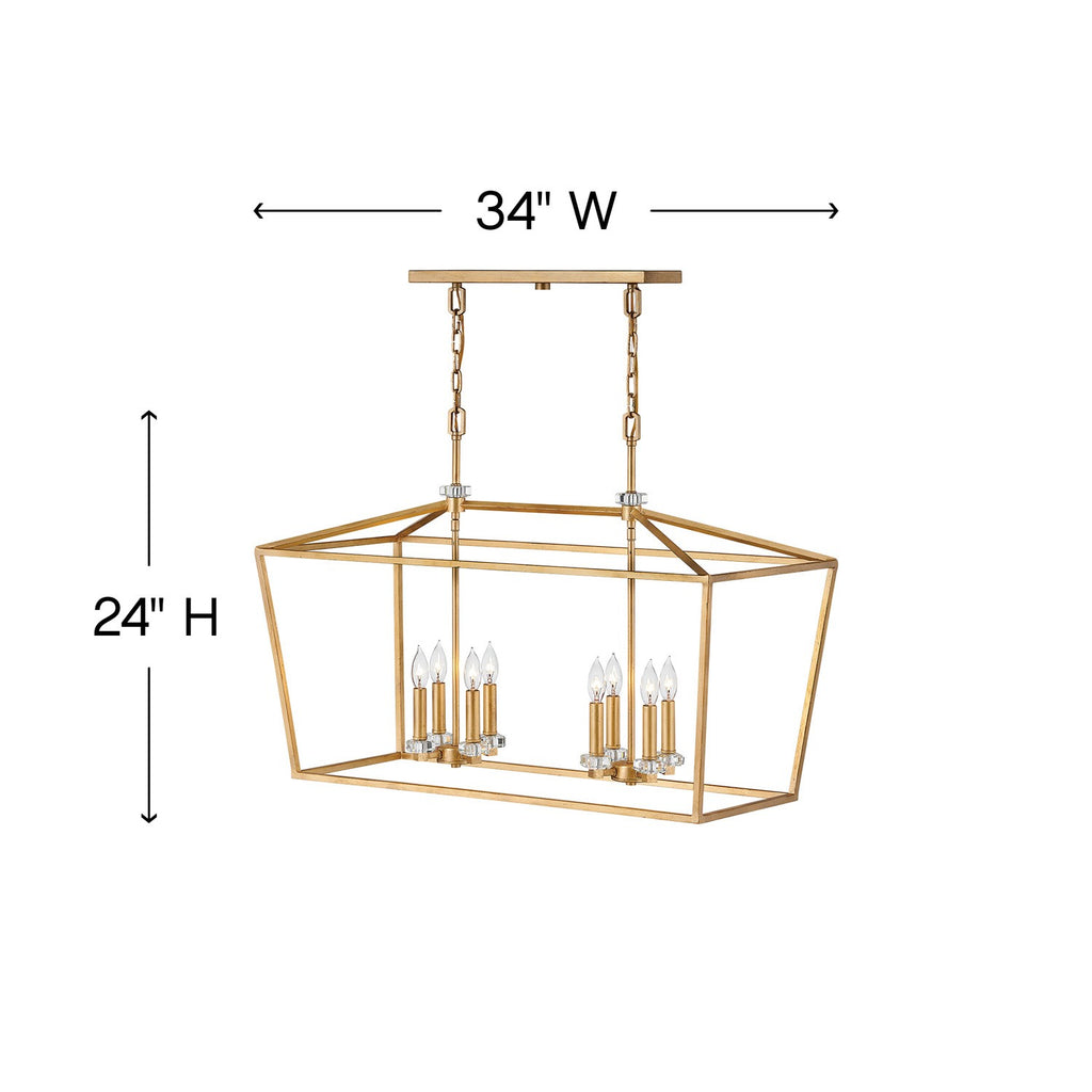 3534BK Stinson 8 Light Industrial Chandelier | Alternate Image