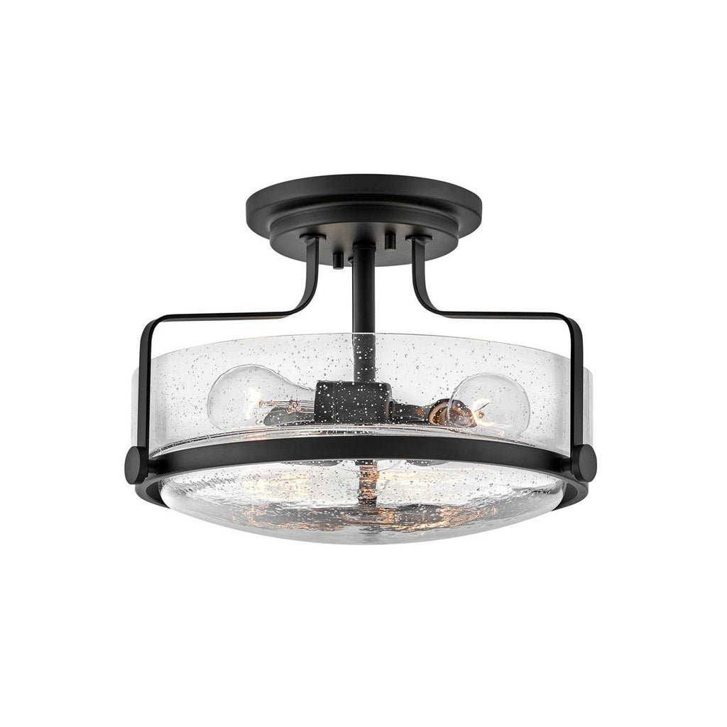 3641BK-CS Harper 3 Light Transitional Semi-Flush Mount | Main Image