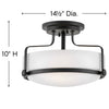 3641BK Harper 3 Light Semi-Flush Mount|Dimensions Image