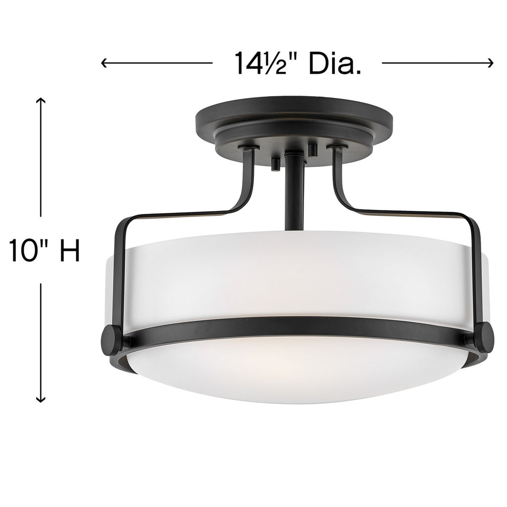 3641BK-CS Harper 3 Light Transitional Semi-Flush Mount | Alternate Image