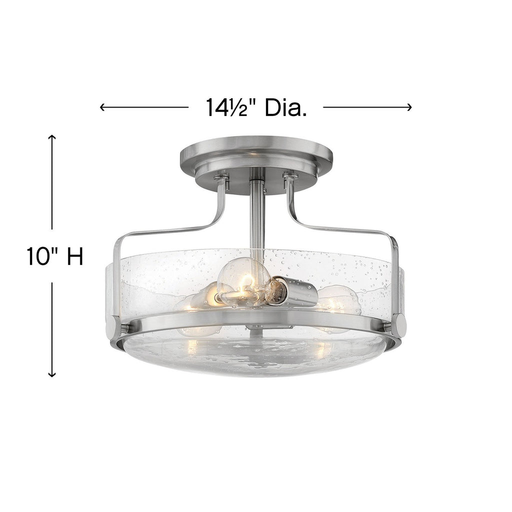 3641BN-CS Harper 3 Light Semi-Flush Mount|Dimensions Image