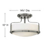 3641BN Harper 3 Light Semi-Flush Mount|Dimensions Image