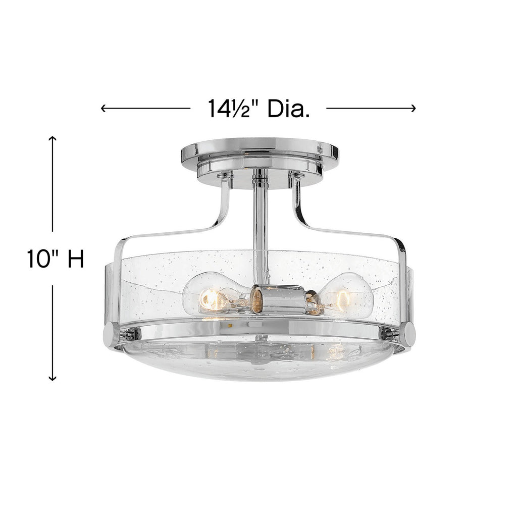 3641CM-CS Harper 3 Light Semi-Flush Mount|Dimensions Image