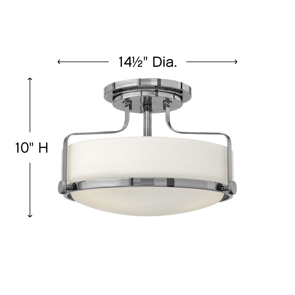 3641BK-CS Harper 3 Light Transitional Semi-Flush Mount | Alternate Image