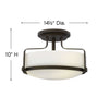 3641OZ Harper 3 Light Semi-Flush Mount|Dimensions Image