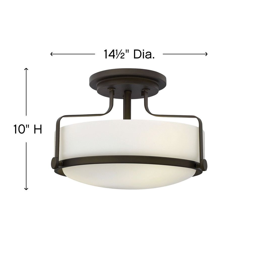 3641OZ Harper 3 Light Semi-Flush Mount|Dimensions Image