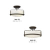 3641BK-CS Harper 3 Light Transitional Semi-Flush Mount | Alternate Image