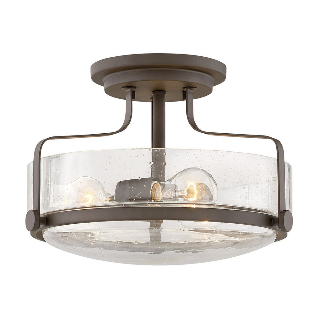 3641BK-CS Harper 3 Light Transitional Semi-Flush Mount | Main Image