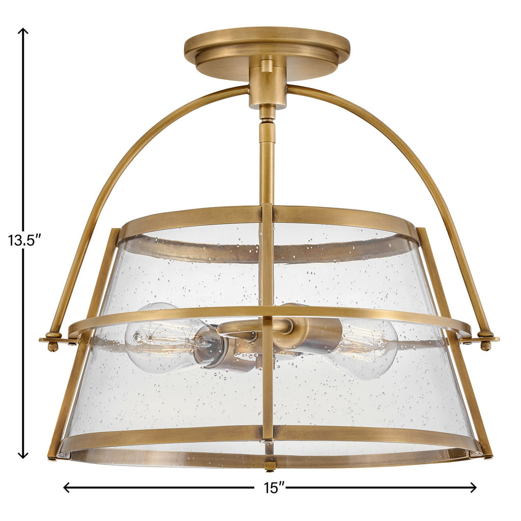 38111HB-HB Tournon 2 Light Semi-Flush Mount|Dimensions Image