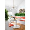 Crystorama Zodiac 34'' Chandelier in Aged Brass + Matte White - Lifestyle View