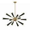 Crystorama Zodiac 34'' Chandelier in Aged Brass - Front View