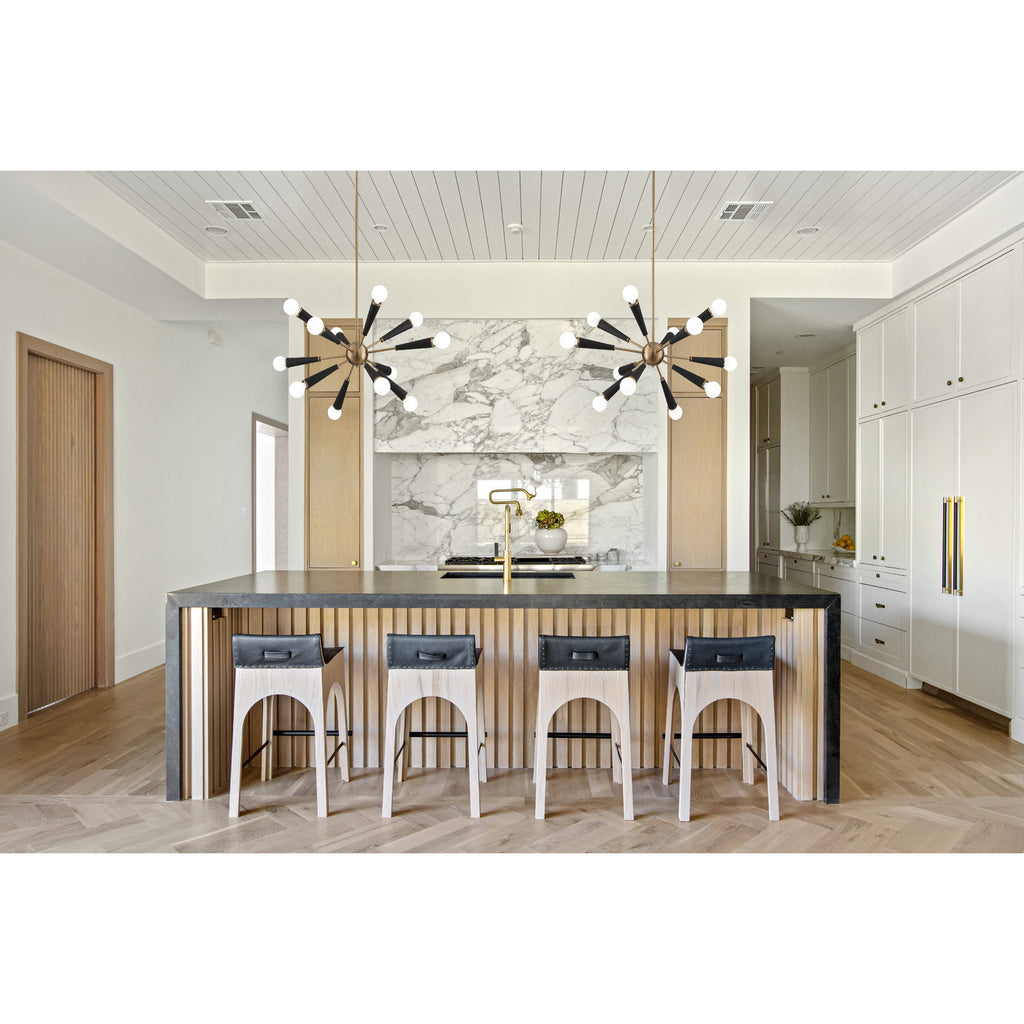 Crystorama Zodiac 34'' Chandelier in Aged Brass - Lifestyle View