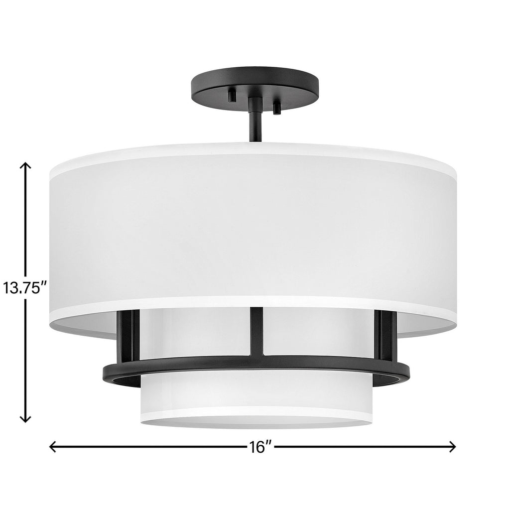 38893BK Graham 3 Light Transitional Semi-Flush Mount | Alternate Image