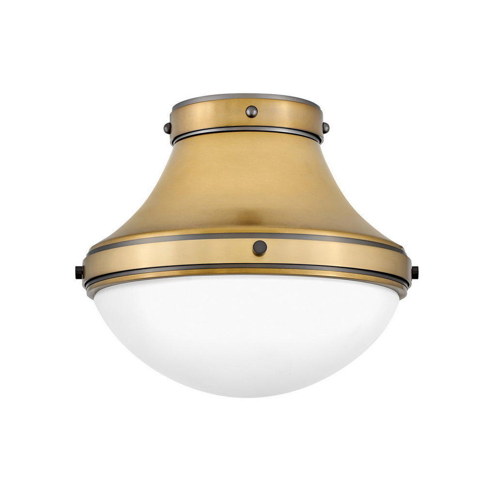 39051BBR Oliver 1 Light Industrial Flush Mount Main Image