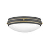 39053BK Oliver 3 Light Industrial Flush Mount | Main Image