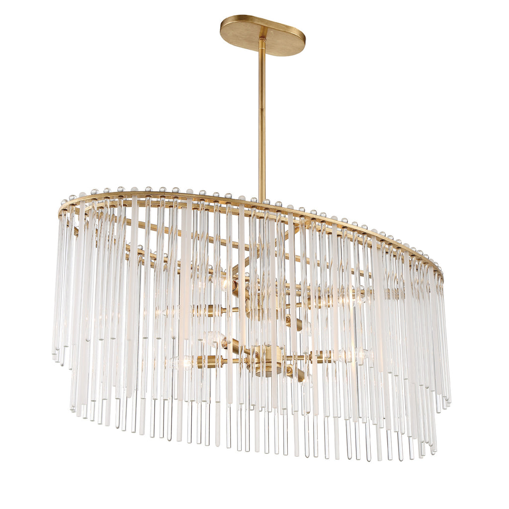 Crystorama Bleecker 36'' Oval Chandelier in Antique Gold - Additional View