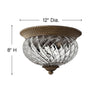 4102PZ Plantation 2 Light Flush Mount|Dimensions Image