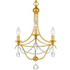 Crystorama Hand Cut 15.5" Chandelier in Antique Gold - Additional View