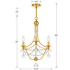 Crystorama Hand Cut 15.5" Chandelier - Product Dimensions
