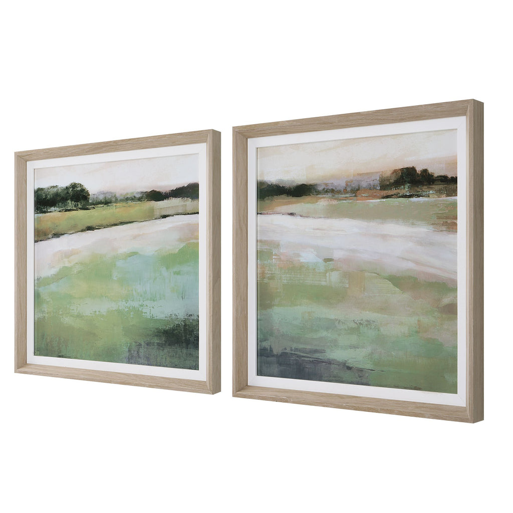 Hampton Retreat Landscape Art Wood Frame Tranquil Decor- Alternate Image