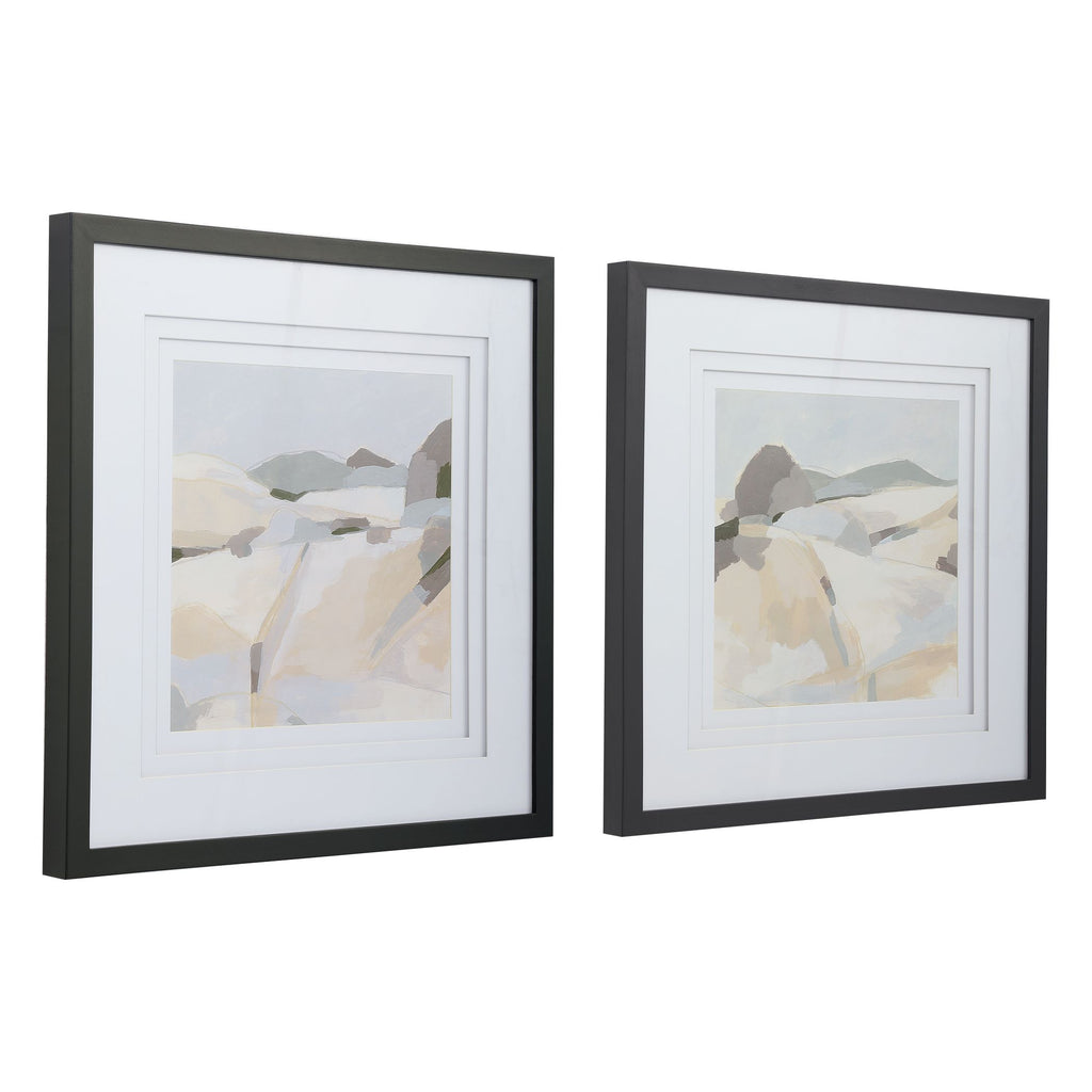 Hampton Retreat Abstract Art Matte Black Framed Landscape- Alternate Image