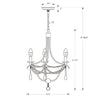 Crystorama Metro 15.5'' Chandelier - Product Dimensions