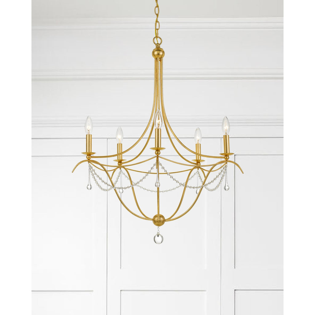 Crystorama Metro 27.5'' Chandelier in Antique Gold - Lifestyle View