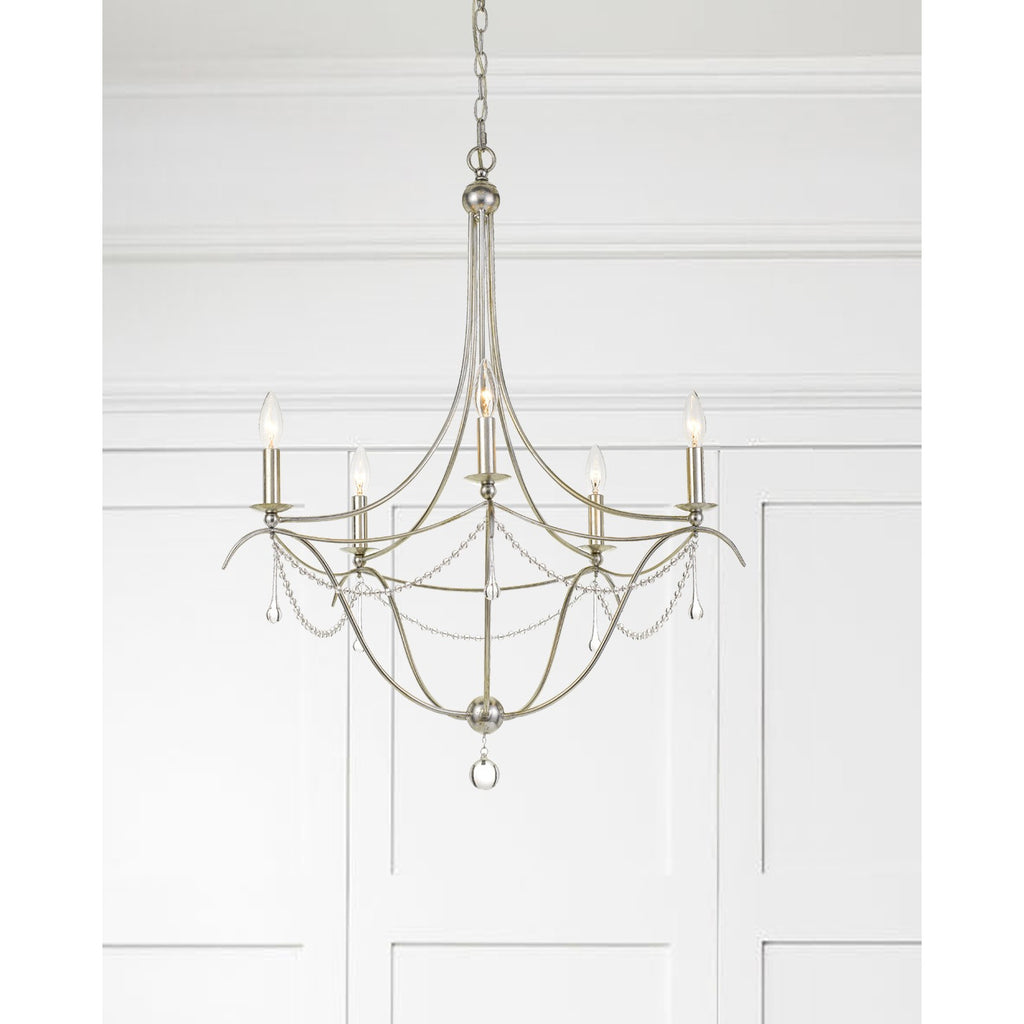 Crystorama Metro 27.5'' Chandelier in Antique Silver - Lifestyle View