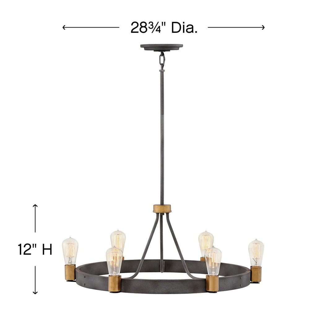 4266DZ Silas 6 Light Chandelier|Dimensions Image