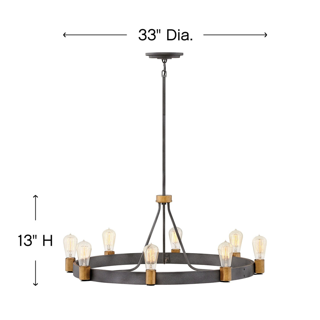 4268DZ Silas 8 Light Chandelier|Dimensions Image