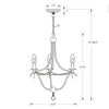 Crystorama Metro 15.5'' Chandelier - Product Dimensions